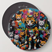 グラフィティレジェンド通り猫ハッピーバースデー名 缶バッジ (正面&裏面)