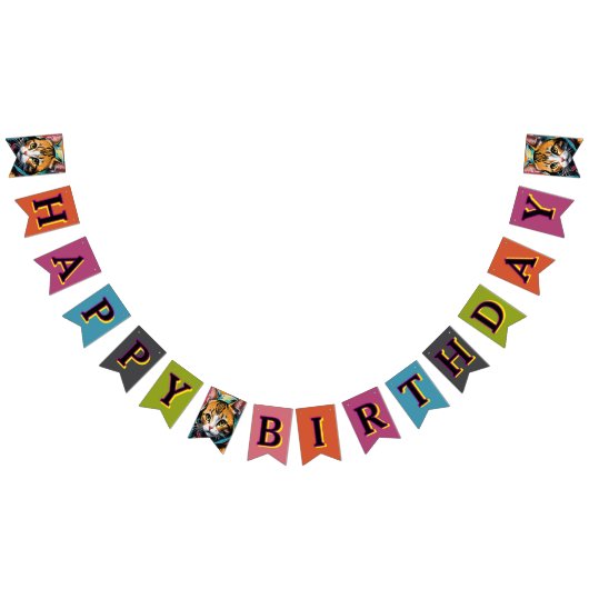 グラフィティレジェンド通り猫ハッピーバースデー バンティングフラッグ (全)