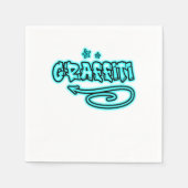 グラフィティレタリングタイポグラフィック都市通り壁A スタンダードカクテルナプキン (正面)