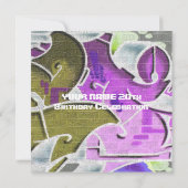 グラフィティレターの誕生日招待状 招待状 (裏面)