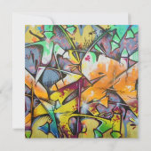 グラフィティレターの誕生日招待状 招待状 (裏面)