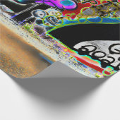 グラフィティレターアーバン通りスカルウォールアート ラッピングペーパー (角)