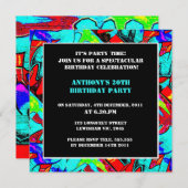 グラフィティレターズ誕生日招待状 招待状 (正面/裏面)