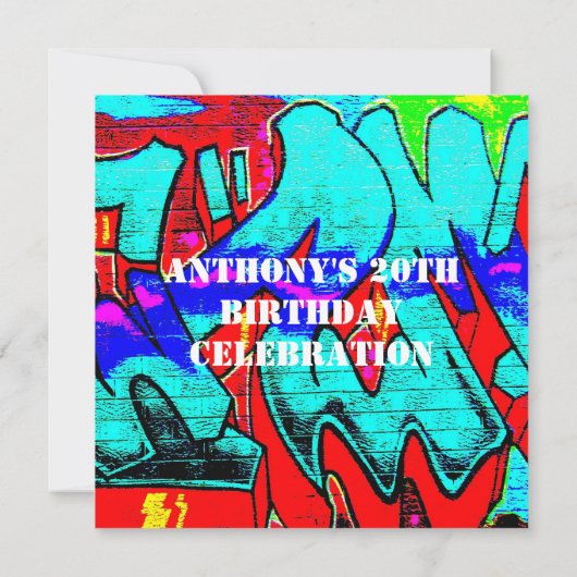 グラフィティレターズ誕生日招待状 招待状 (裏面)