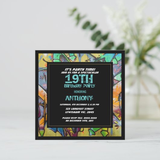 グラフィティレターズ誕生日招待状 招待状 (スタンド正面)