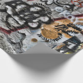 グラフィティレッドグレーレターズアーバン通りウォールアート ラッピングペーパー (角)