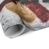 グラフィティレッドグレーレターズアーバン通りウォールアート ラッピングペーパー (ロールコーナー)