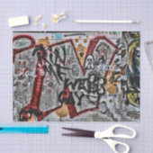 グラフィティレッドグレーレターズアーバン通りウォールアート 薄葉紙 (クラフト)