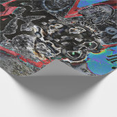 グラフィティレッドブラックレターズアーバン通りウォールアート ラッピングペーパー (角)