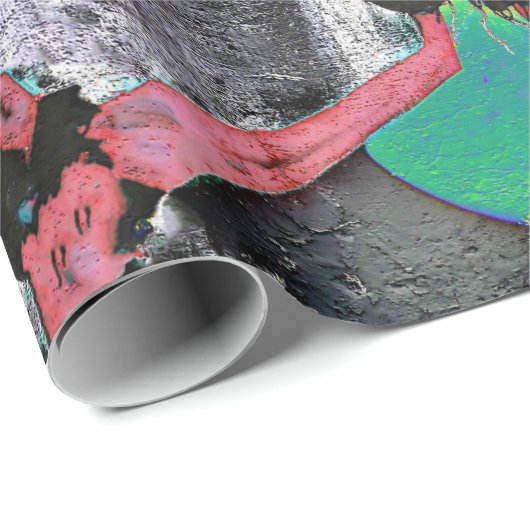 グラフィティレッドブラックレターズアーバン通りウォールアート ラッピングペーパー (ロールコーナー)