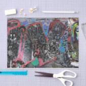 グラフィティレッドブラックレターズアーバン通りウォールアート 薄葉紙 (クラフト)