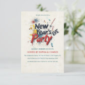 グラフィティレッド&ベージュ大晦日パーティー 招待状 (スタンド正面)