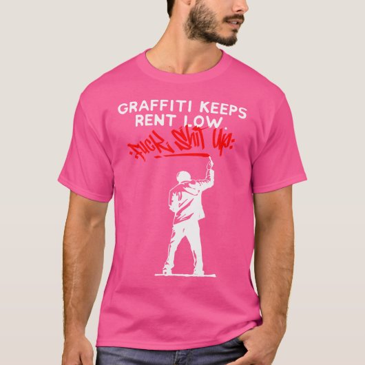 グラフィティ保レンタル低都市タグ付け通りアートH Tシャツ (正面)