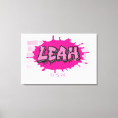 グラフィティ名のレンガ壁のサインをボードに残す キャンバスプリント (正面)