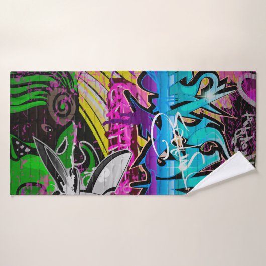 グラフィティ壁アーバンアートグラフィティ，アート，壁，グラフィティ，g バスタオル (バスタオル)