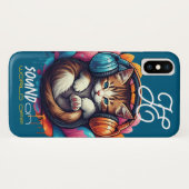 グラフィティ子猫ビブケース – ブラウン虎猫 Case-Mate iPhoneケース (裏面(横))