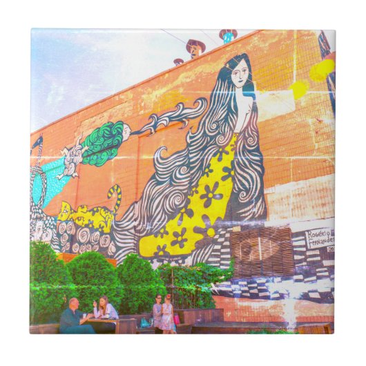 グラフィティ建物建築スケッチ タイル (正面)