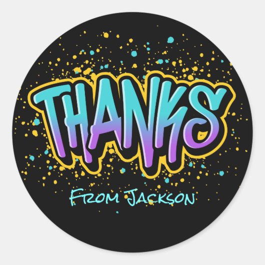 グラフィティ感謝してい ラウンドシール (正面)