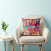 グラフィティ抽象デザイン装飾用クッション(赤) クッション (椅子)