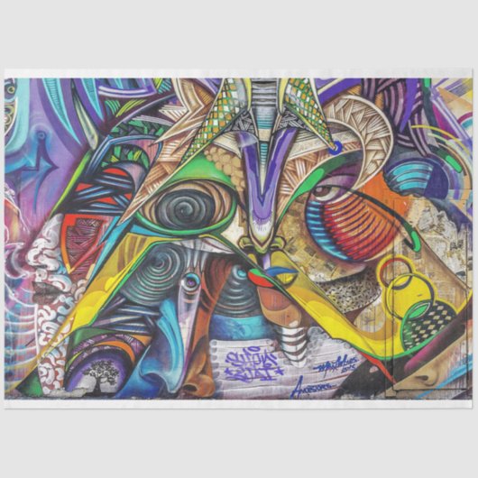 グラフィティ抽象芸術アーバン16デクページティッシュペーパー 薄葉紙 (正面)