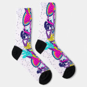 グラフィティ抽象芸術カラフルパターン |アクティブなスポーツ ソックス (右)
