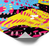 グラフィティ明るいシサイケデリックームレスパターンイラス ポスター (角)