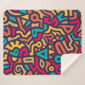 グラフィティ曲線シェイプを使用したシームレスなパターン。混合o シェルパブランケット (正面(横))