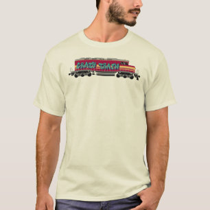 グラフィティ熱狂するアートを搭載した機関車 Tシャツ