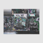 グラフィティ白黒アグランジーバン通りウォールアート 薄葉紙 (正面)