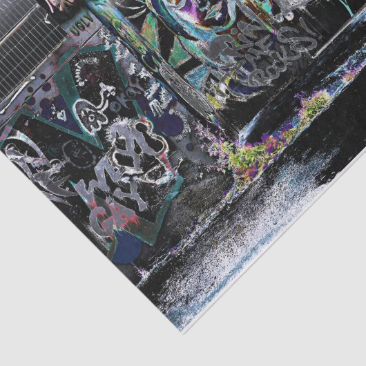 グラフィティ白黒アグランジーバン通りウォールアート 薄葉紙 (詳細)