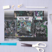 グラフィティ白黒アグランジーバン通りウォールアート 薄葉紙 (クラフト)