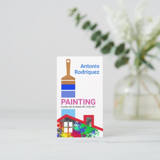 グラフィティ絵を描に対するブ絵を描ラシの青 名刺 (スタンド正面)