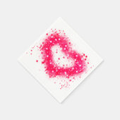 グラフィティ絵を描スプピンクきらめくハートデザイン スタンダードカクテルナプキン (角)