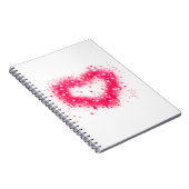 グラフィティ絵を描スプピンクきらめくハートデザイン ノートブック (右側)