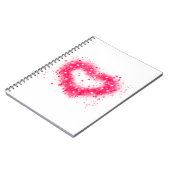グラフィティ絵を描スプピンクきらめくハートデザイン ノートブック (左側)