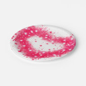 グラフィティ絵を描スプピンクきらめくハートデザイン ペーパープレート (アングル)