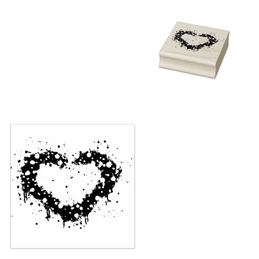 グラフィティ絵を描スプピンクきらめくハートデザイン ラバースタンプ (押印)