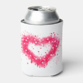 グラフィティ絵を描スプピンクきらめくハートデザイン 缶クーラー (缶正面)