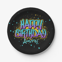 グラフィティ絵を描ー ペーパープレート