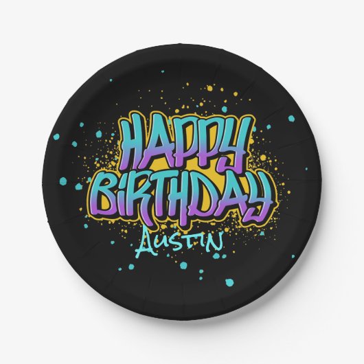 グラフィティ絵を描ー ペーパープレート (正面)