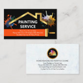 グラフィティ絵を描(ばちゃばちゃ)跳ねる金ゴールドホームブラシ 名刺 (正面/裏面)