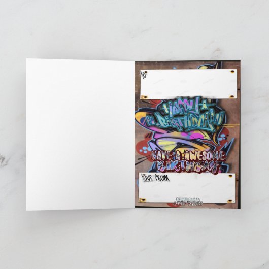 グラフィティ誕生日カードブラザー カード (内部)