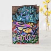グラフィティ誕生日カードブラザー カード (黄色い花)