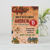 グラフィティ誕生日パーティーの招待 招待状 (スタンド正面)