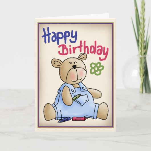 グラフィティ誕生日ベア カード (正面)