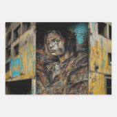 グラフィティ通りアートアーバンシティ放棄建物 ラッピングペーパーシート (正面3)