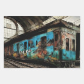 グラフィティ通りアートアーバンシティ放棄建物 ラッピングペーパーシート (正面)