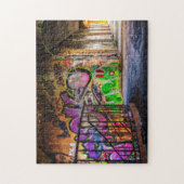 グラフィティ通りアートカラフル捨て階段 ジグソーパズル (縦)