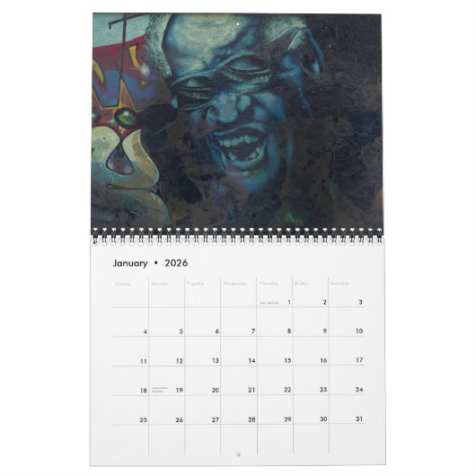 グラフィティ通りアートカレンダー20xx カレンダー (1月 2026)
