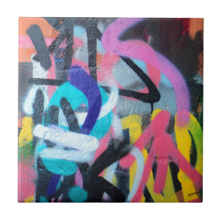 グラフィティ通りアートセラミックタイルイエロー タイル